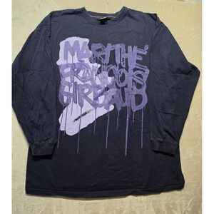 Vintage Marithe Francois Girbaud Shirt Mens 3XL Black Purple Graphic Long Sleeve